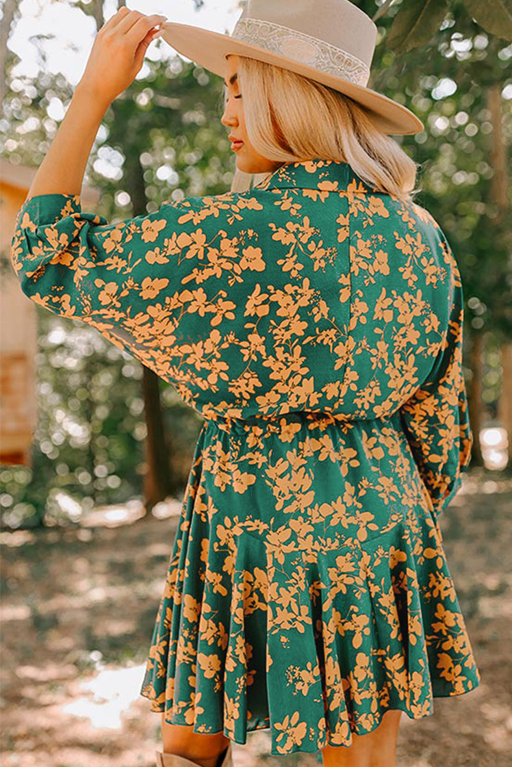 Garden Grace Tassel Waist Shirt Dress