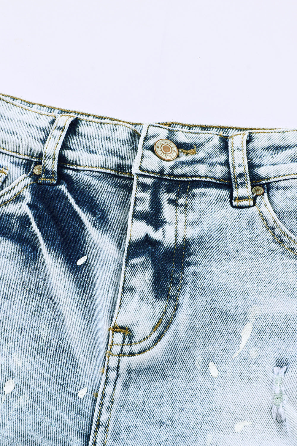 The Radiate Joy Denim Shorts – Sky Blue Splash
