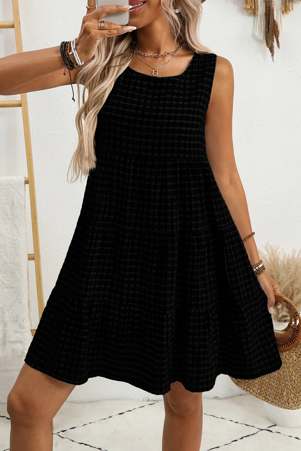 Lighthearted in Linen Textured Mini Dress