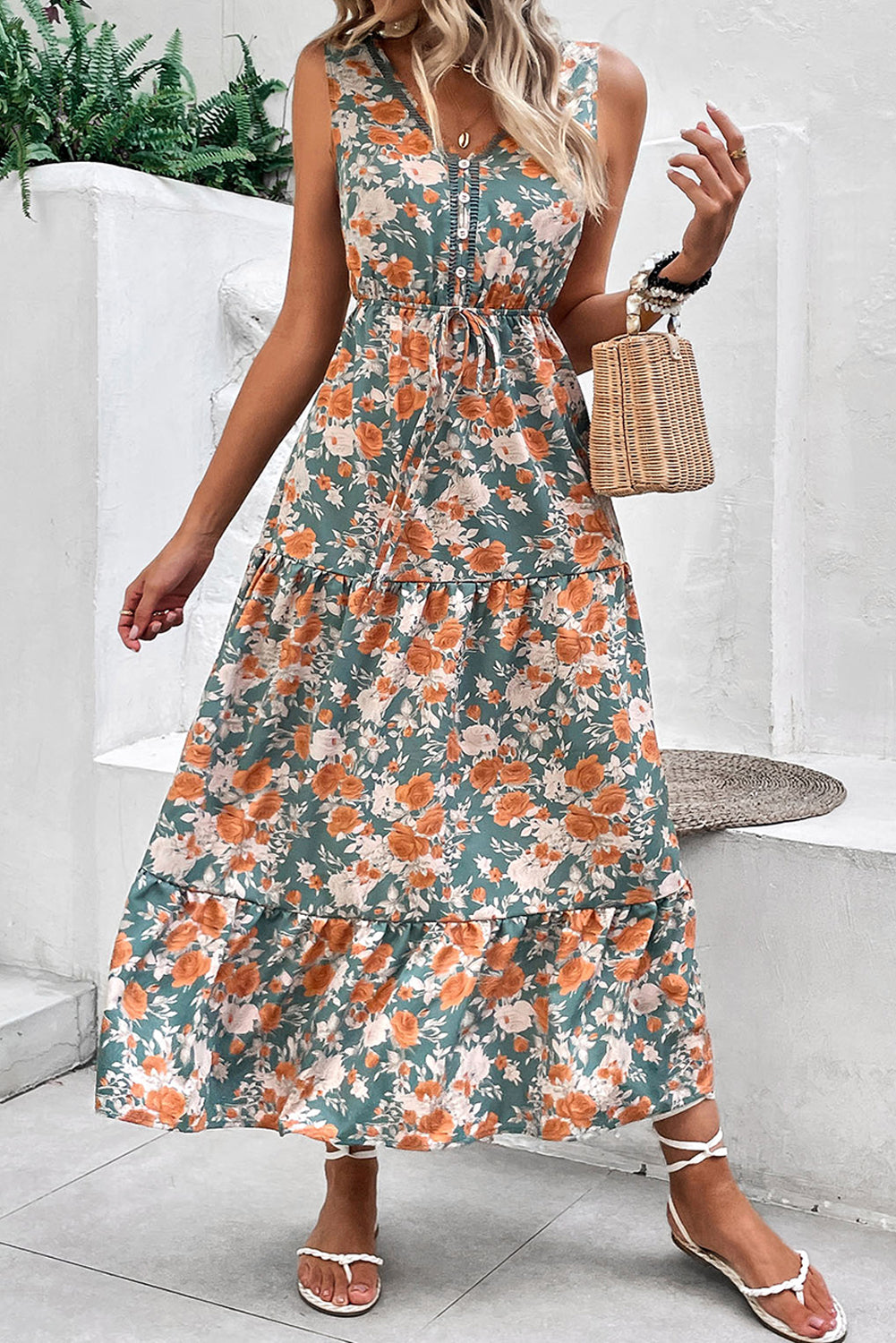 The Capri Bloom Maxi – Sky Blue Floral