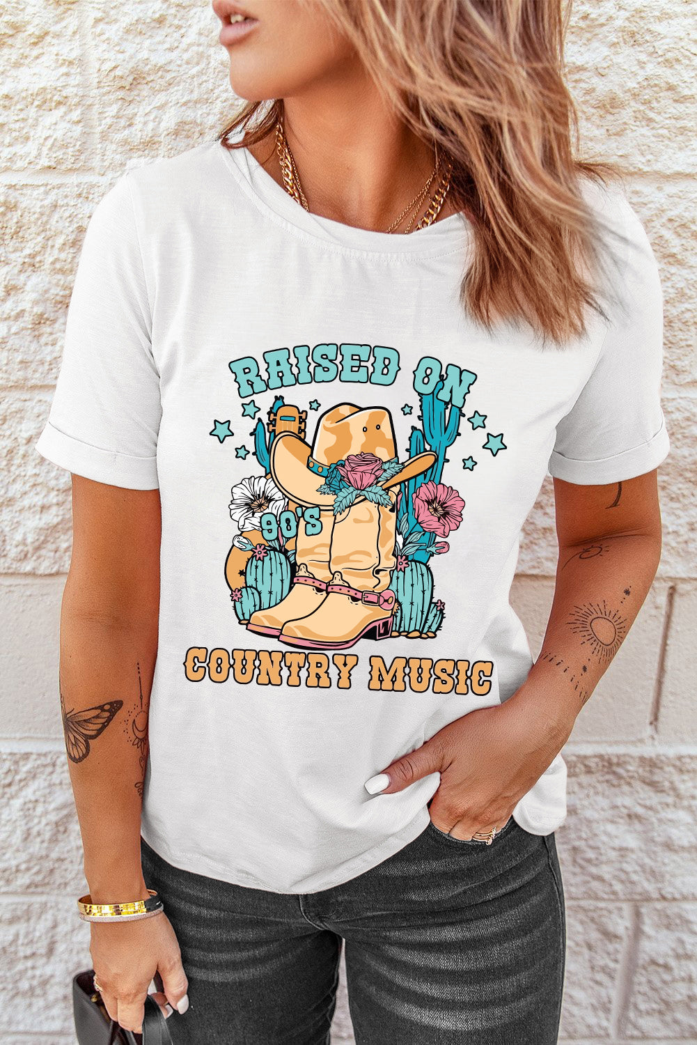 Raised on Country Music Vintage Graphic Tee