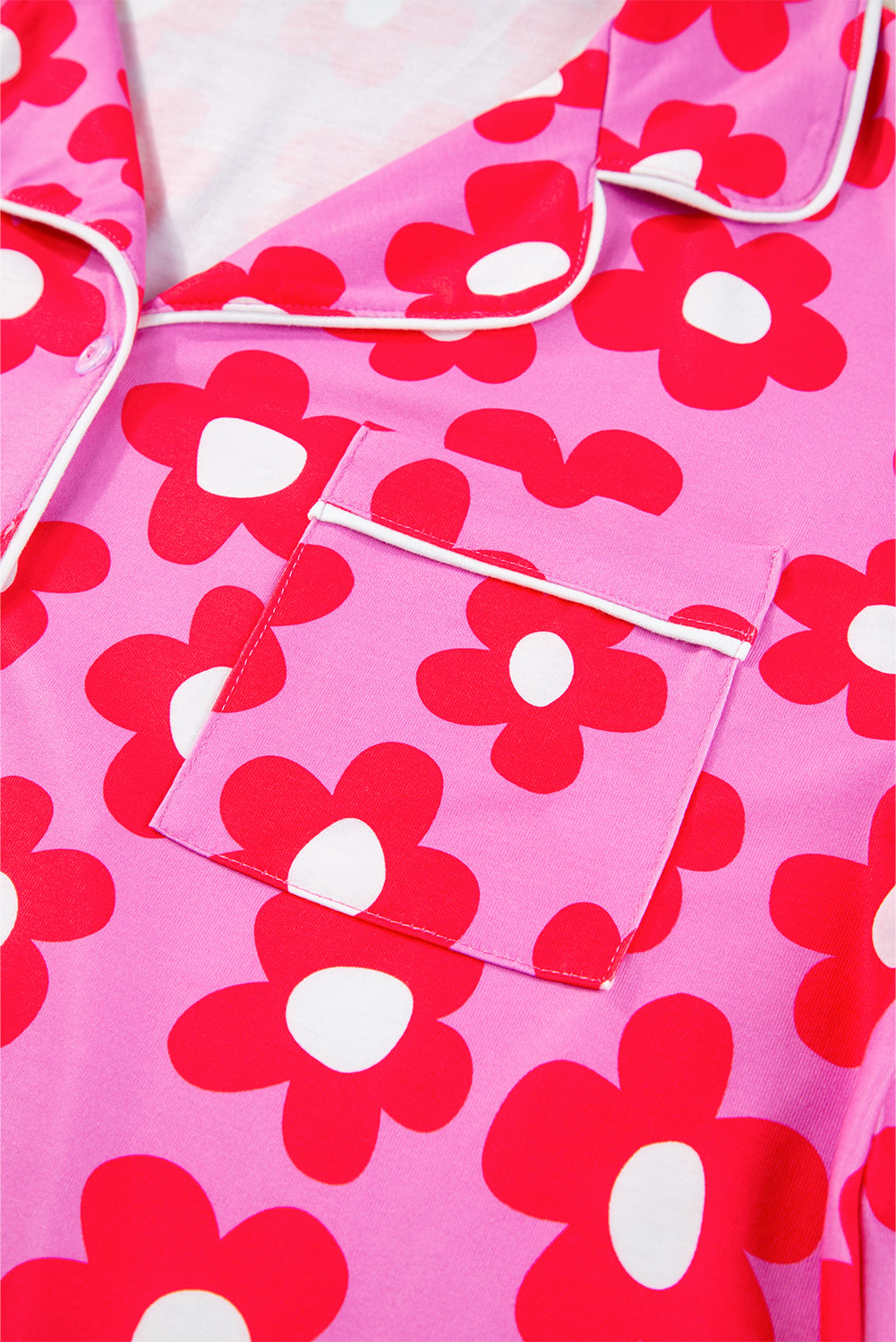 Floral Button-Up Pajama Set – Pink Bloom
