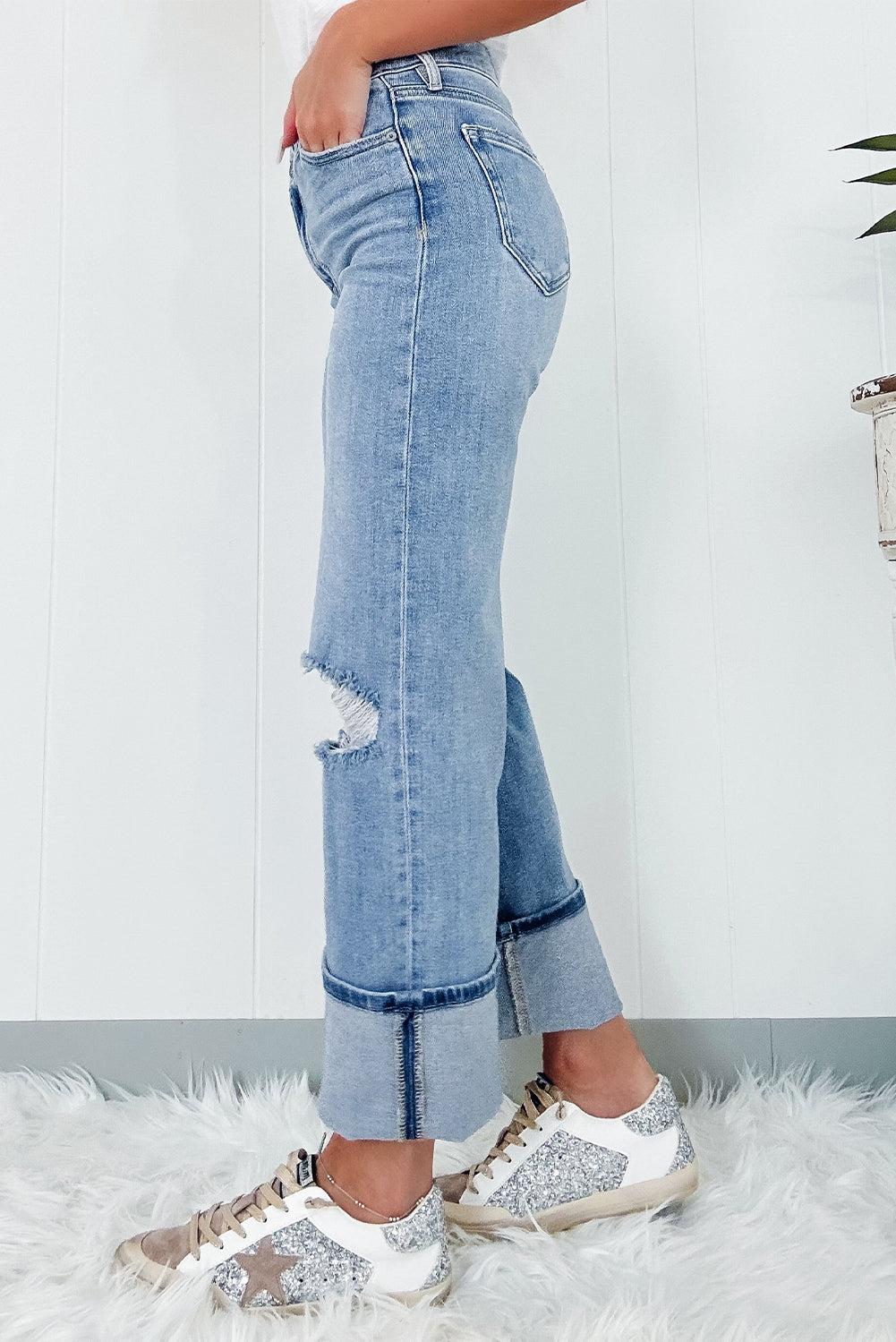 The Rebel Rise Denim – Dusk Blue Distressed