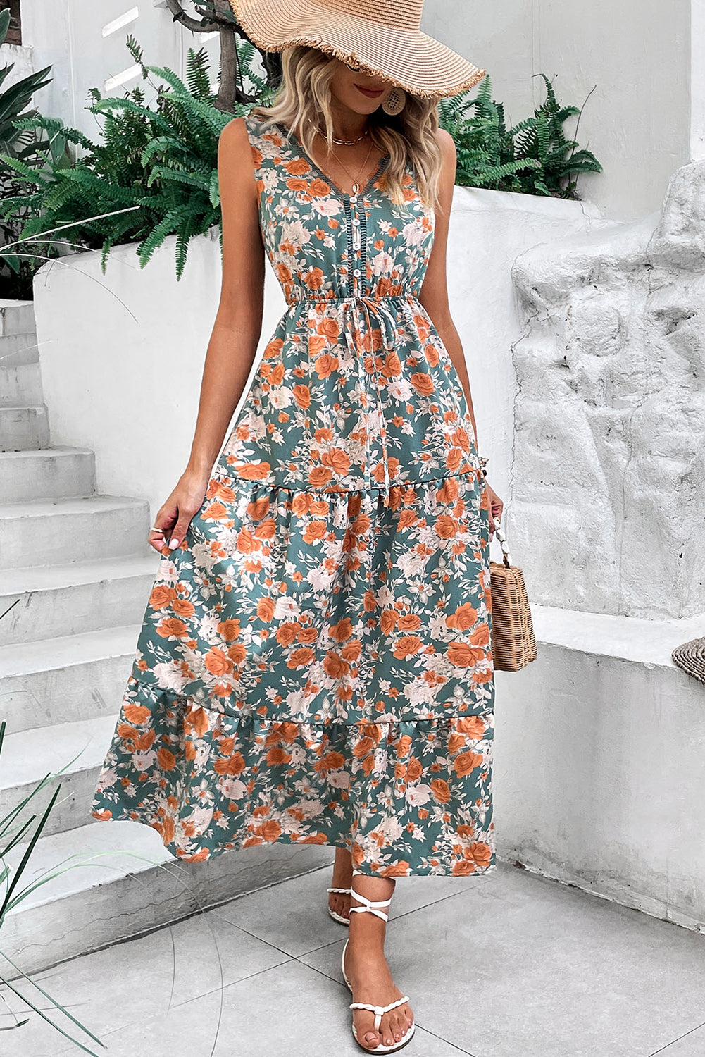 The Capri Bloom Maxi – Sky Blue Floral