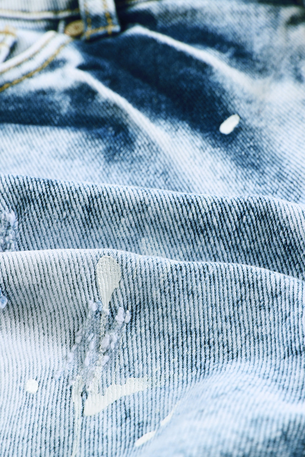 The Radiate Joy Denim Shorts – Sky Blue Splash