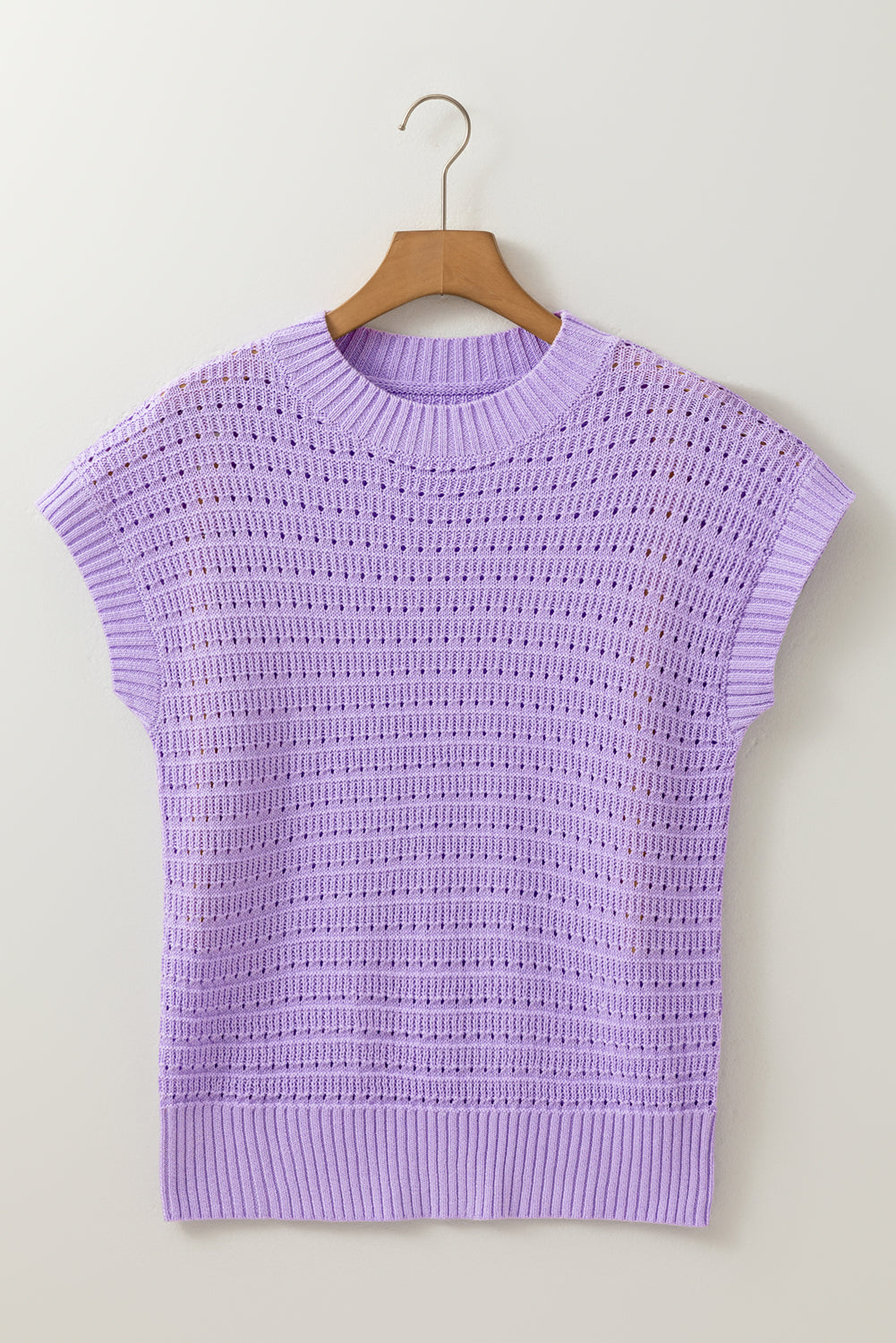 The Lavendula Loft Knit – Pointelle Ribbed Tee