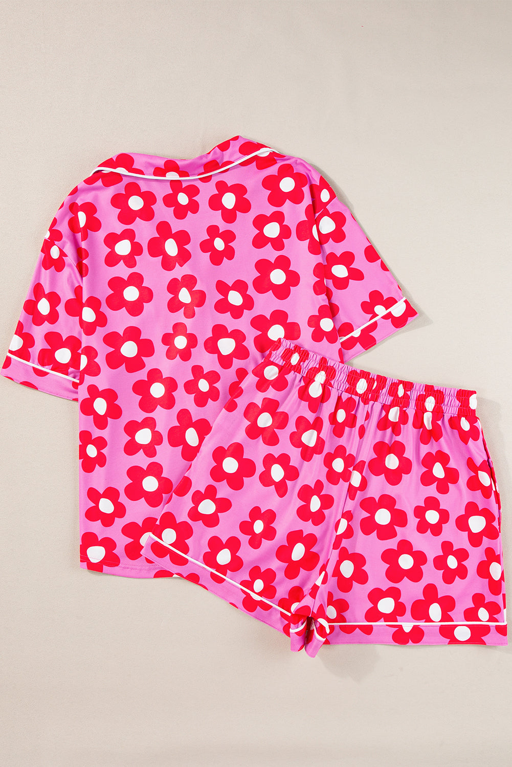 Floral Button-Up Pajama Set – Pink Bloom