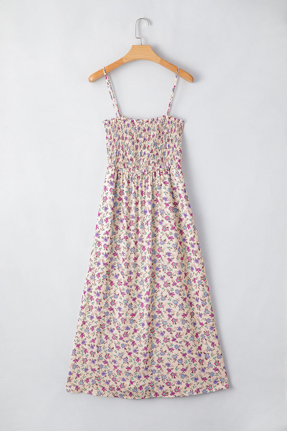 Sunday in Santorini Shirred Floral Midi Dress