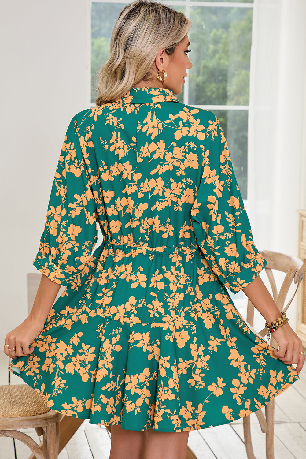 Garden Grace Tassel Waist Shirt Dress
