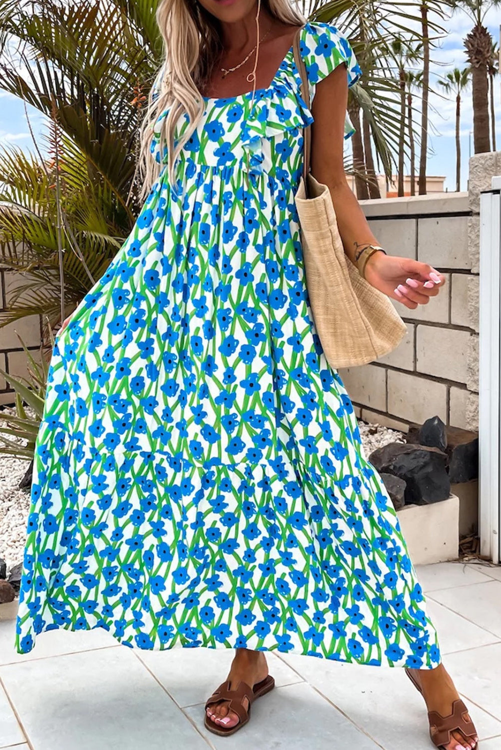 The Palmetto Petal Dress – Blue Bloom