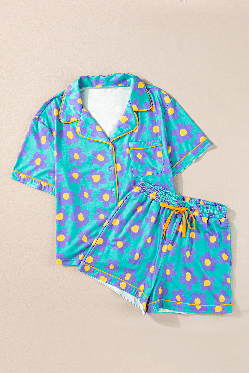 Floral Button-Up Pajama Set – Pink Bloom