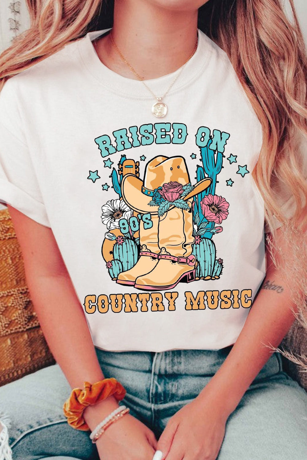 Raised on Country Music Vintage Graphic Tee