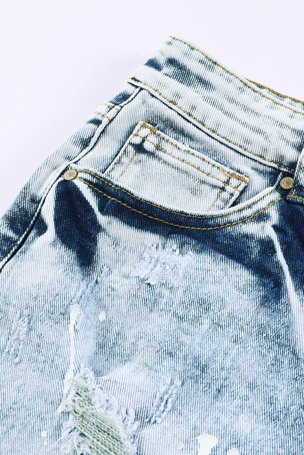 The Radiate Joy Denim Shorts – Sky Blue Splash