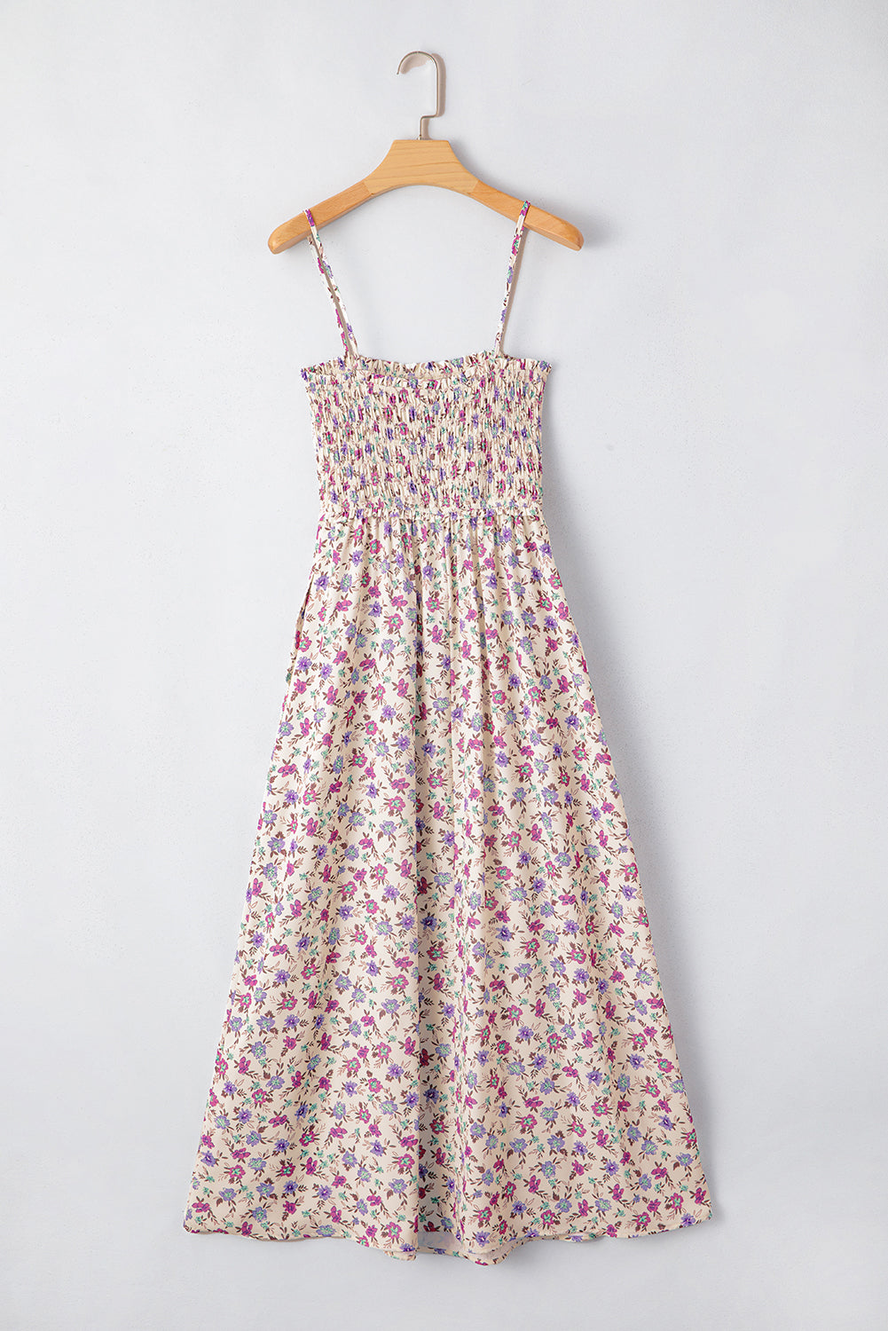 Sunday in Santorini Shirred Floral Midi Dress
