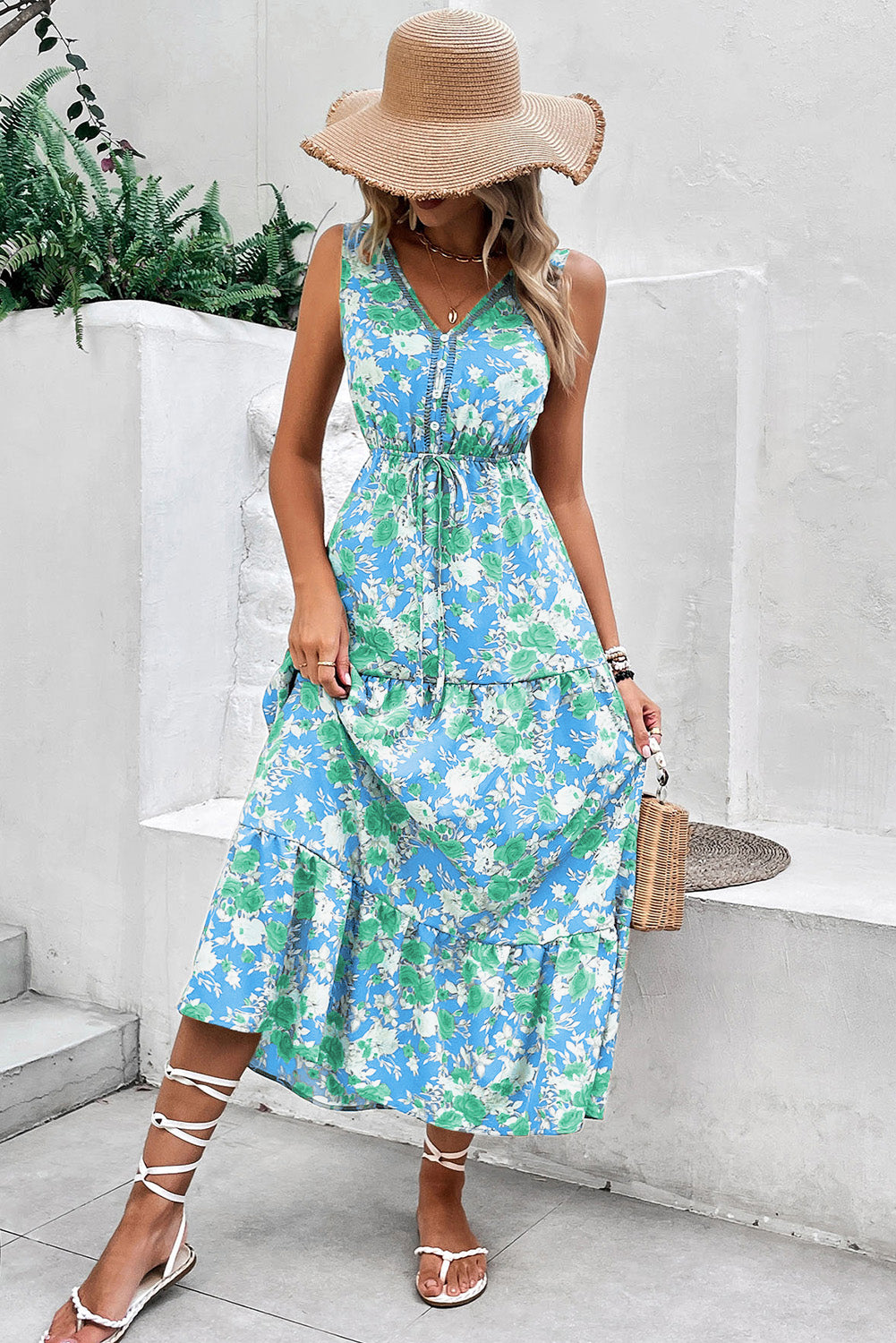 The Capri Bloom Maxi – Sky Blue Floral