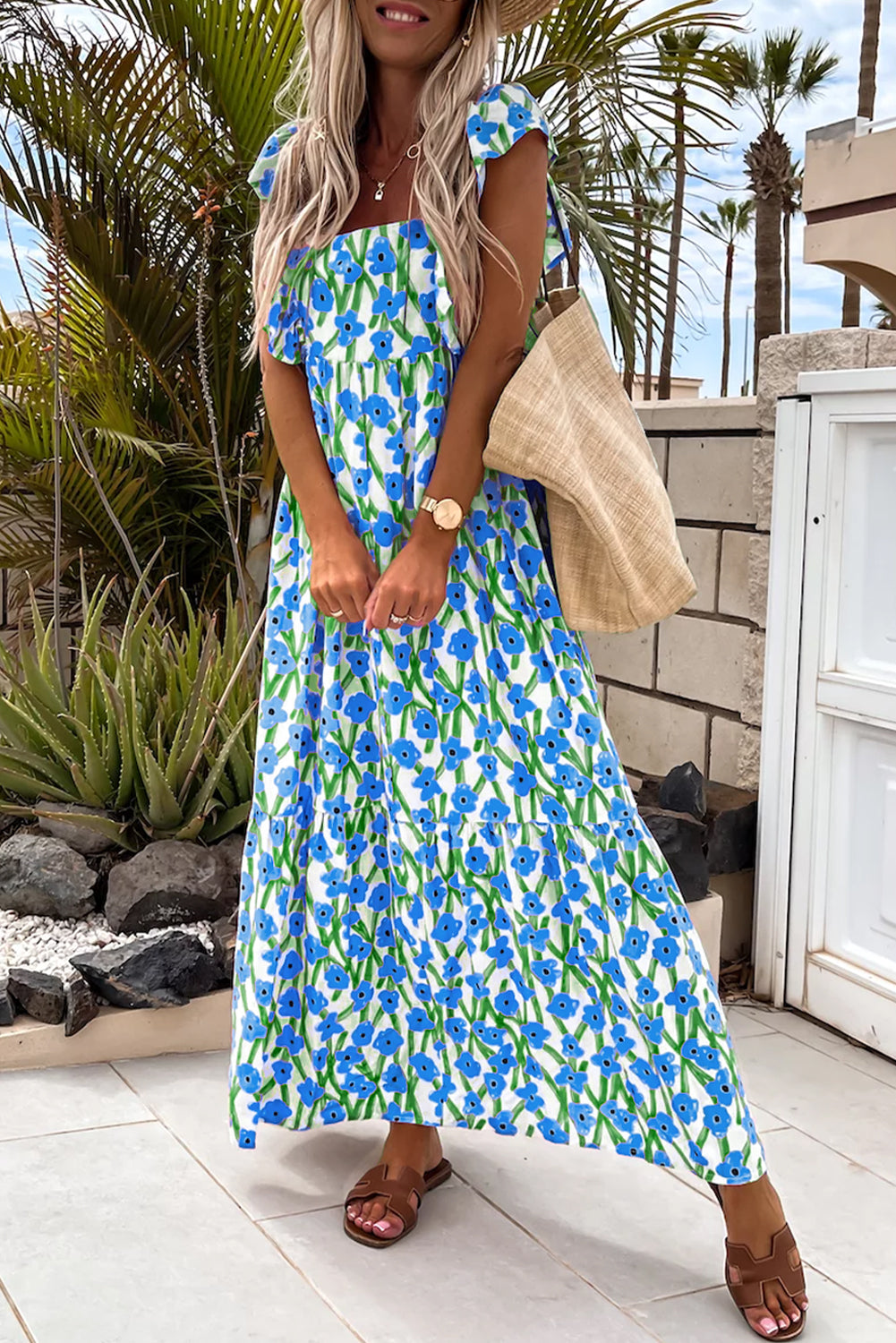 The Palmetto Petal Dress – Blue Bloom