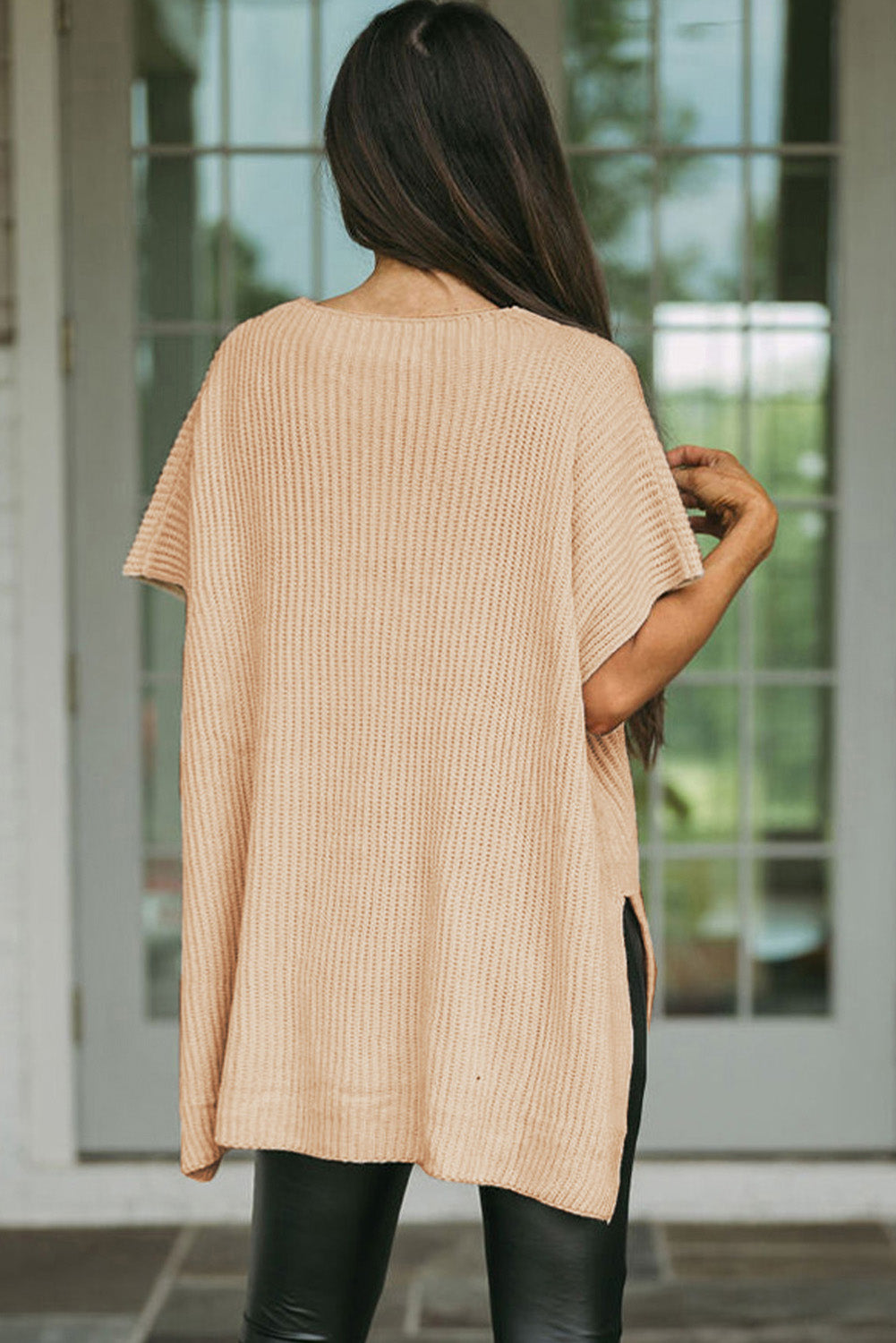 Coffee Shop Cozy Oversized Knit Slit Sweater