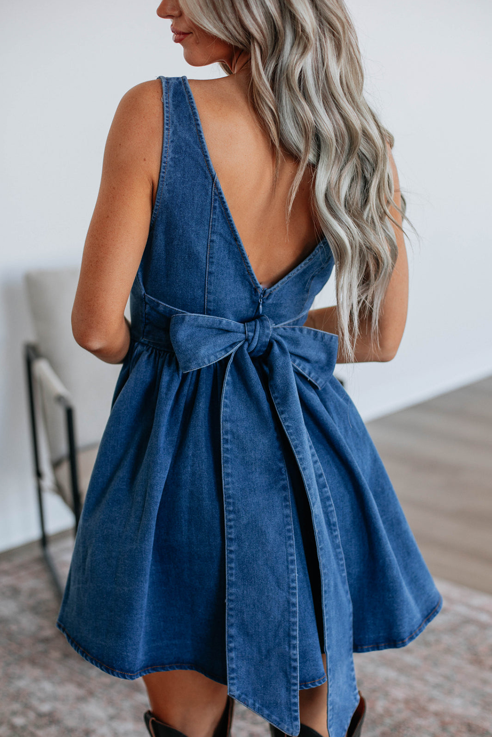 Backstage in Blue Denim Concert Dress