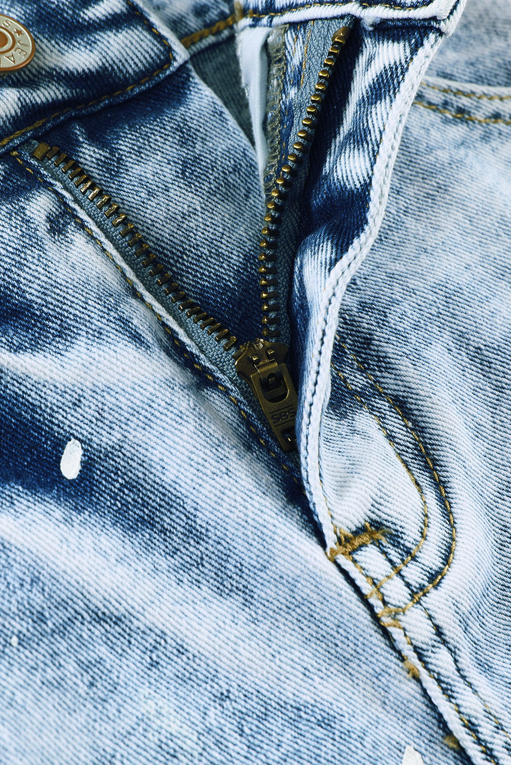 The Radiate Joy Denim Shorts – Sky Blue Splash