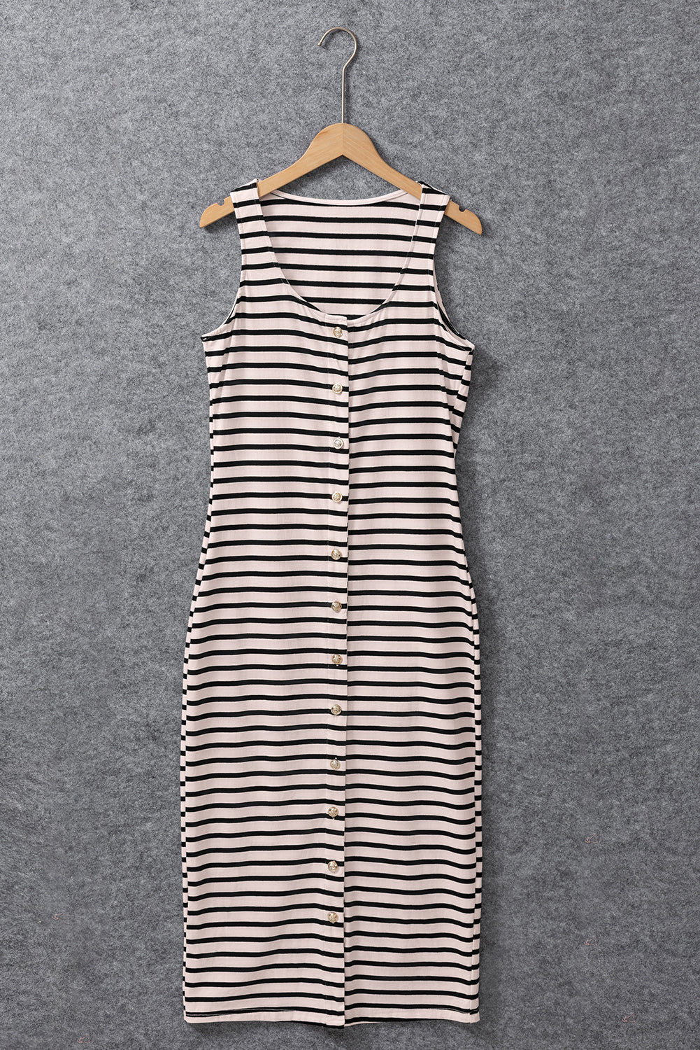 Grace in the Riviera Striped Button Midi