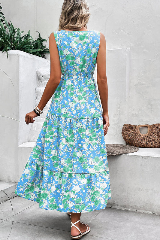 The Capri Bloom Maxi – Sky Blue Floral