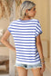 Striped Casual Knit Tee – Rose Stripe