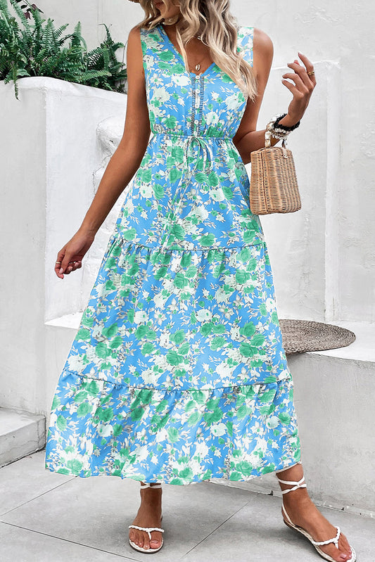 The Capri Bloom Maxi – Sky Blue Floral