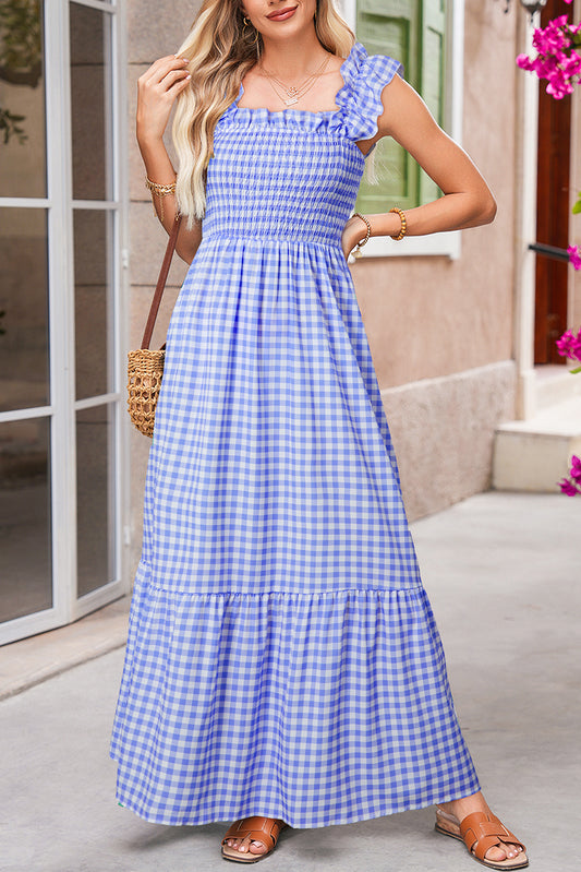 The Grace & Gingham Dress – Sky Blue